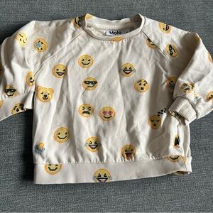 Molo Kids Emoji disc Sweatshirt - Cream and Yellow